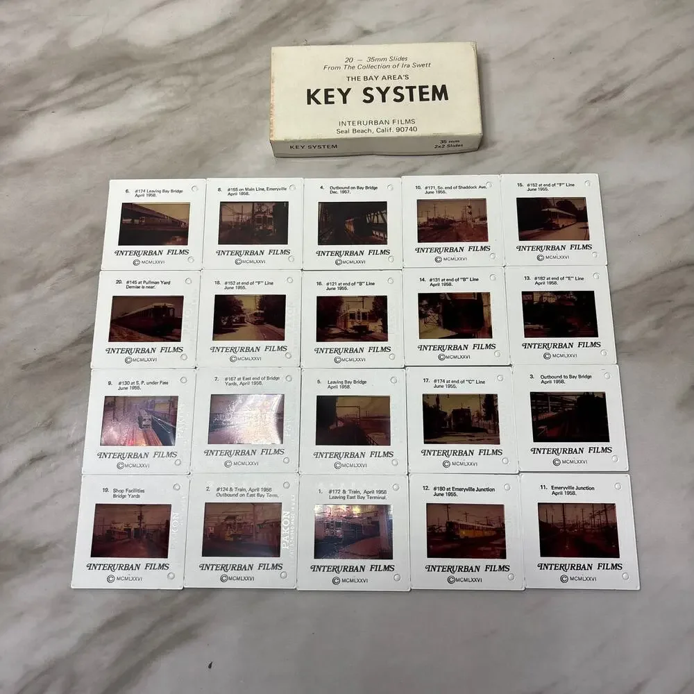 Vintage Bay Area Key System Interurban 35mm Slides Set of 20